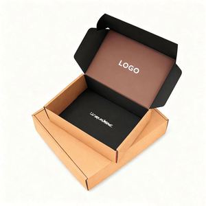 9x6x4 Black Corrugated Paper <b>Gift</b> Shipping <b>Boxes</b> Custom Logo Mailer <b>Boxes</b> for Safe Packaging - Product Image 2
