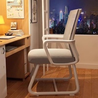 Chaise de bureau ergonomique confortable en acier avec accoudoirs fixes et base pivotante pour une utilisation prolongée, idéale pour l'étude et les dortoirs