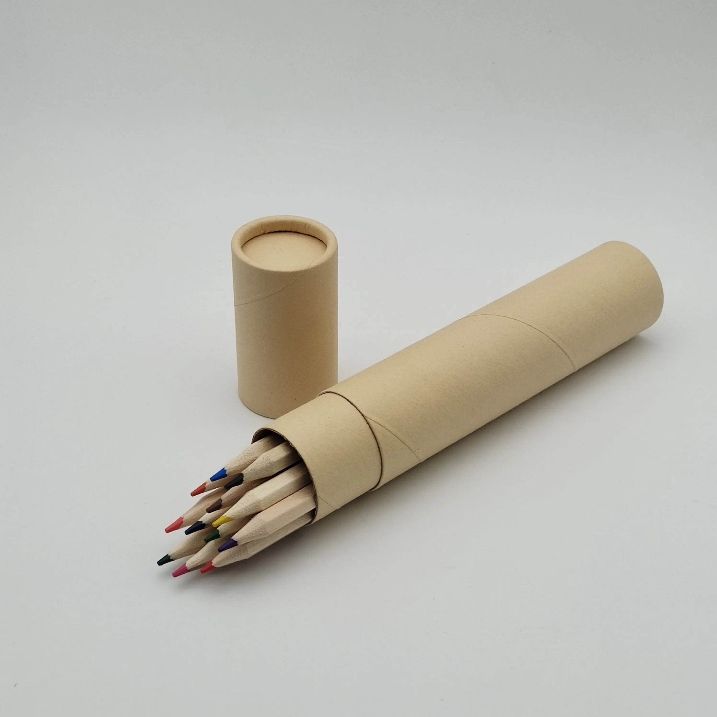 2023 Hot sale 12 colors Pencil Set in paper tube 12 pcs wooden color pencil