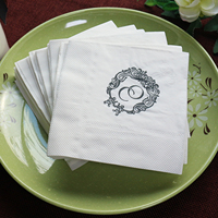 Serviettes en papier personnalisées avec monogramme imprimé et agitateurs à boisson en acrylique assortis, ensemble de décoration de table de cocktail pour mariage