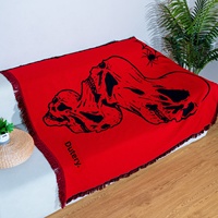 Neue Europäisch-Amerikanische Gewebte Wandteppiche Hochwertige Dekorative Polyester-Baumwoll-Cartoon-Anime-Decke mit Totenkopf-Motiv für Sofas