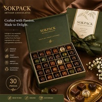 Boîte rigide de luxe personnalisée pour 30 chocolats, ensemble de bonbons et de friandises de qualité supérieure pour offrir en cadeau, boîte d'emballage