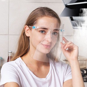 Máscara protectora transparente anti-salpicaduras de saliva a prueba de aceite de cocina, máscara de seguridad con marco de gafa - Product Image 1