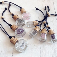 Diffuseur de parfum pour voiture en forme de pierre précieuse, diffuseur d'huiles essentielles pour voiture, désodorisant, pierre parfumée pour voiture, diffuseur 8ml en forme de miroir