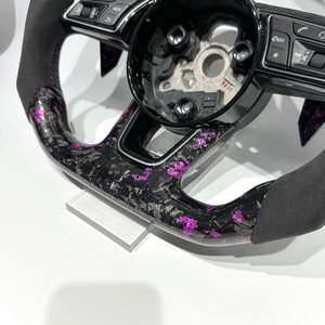 Volante de Coche de Cuero y Fibra de Carbono Forjado Alcantara para <span class=keywords><strong>Audi</strong></span> <span class=keywords><strong>RS</strong></span> A1 A3 A4 A5 A6 A7 R8 RS3 C7 Q5 Q7 S3 S5 8V B8 B9 S4 Q3 Q8 - Product Image 4
