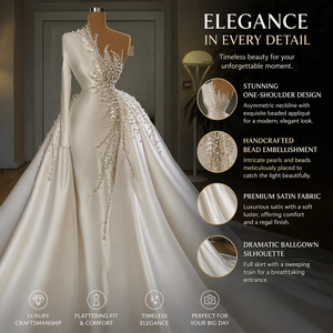 Luxury <strong>Pearls</strong> Mermaid Wedding <strong>Dresses</strong> <strong>with</strong> Overskirt V Neck Long Sleeve Bridal Gowns Elegant Robes De Mariage - Product Image 1