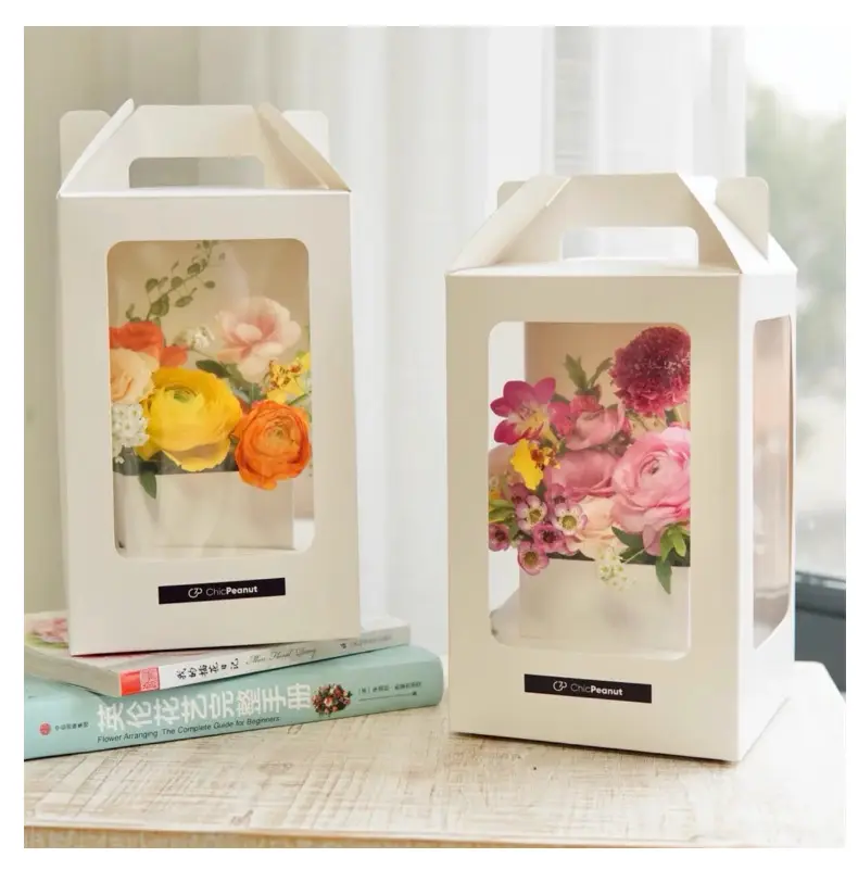 High Quality Flower Packaging Gift Boxes Recyclable Packaging Flowers Boxes with PVC Window