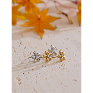 JINYOU 5355, <span class=keywords><strong>Pendientes</strong></span> de Flor con Circonita Brillante, Chapados en Oro de 18K, Acero Inoxidable PVD, para Mujer, Joyería Diaria - Product Image 4