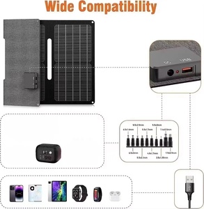 Port USB Type-C Pliant 12V 18V 30W Panneau Solaire Portable Étanche 10W 15W 30W pour Voyager Randonnée Téléphone 30W 18.2V Chargeur - Product Image 2