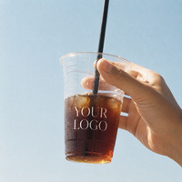 Gobelets en plastique PET jetables de 700 ml, transparents avec couvercles, gobelets pour boissons froides et café glacé