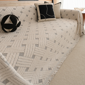 Funda de sofá de media franela con <span class=keywords><strong>textura</strong></span> tejida nórdica, manta de sofá antideslizante con todo incluido, adecuada para todas las estaciones - Product Image 2