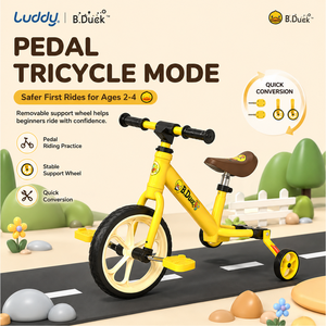 Bicicleta de Equilibrio 2 en 1 para Niños B.<span class=keywords><strong>Duck</strong></span> de Luddy Wholesale OEM, Bicicleta de Entrenamiento para Niños Pequeños con Ruedas de Entrenamiento Extraíbles, Edad 3-6 Años - Product Image 3