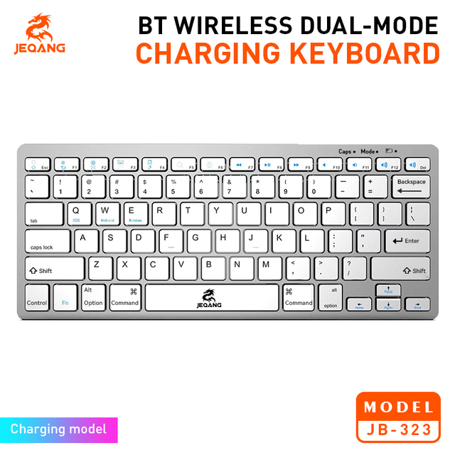 Jeqang JB-323 Optical Table Keyboard Dual Mode 2.4G and BT Type C Charging for Laptop/Computer Plastic Material New Product