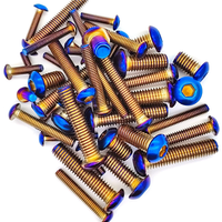 Vis à tête hexagonale ronde ISO7380 M3 M4 X 8 mm 10 mm 12 mm 16 mm 20 mm 25 mm, vis à tête hexagonale, vis en titane bleu brûlé GR5