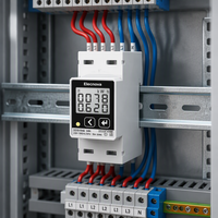 Meter Energi Din Rail Satu Fasa Multi Tarif Akurasi 0.5% Arus Maksimum 100A Suhu Operasi -10~+55