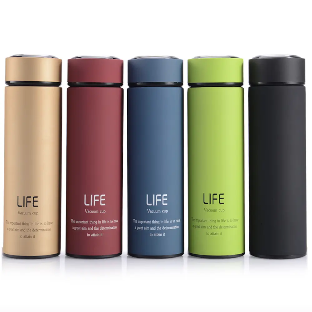 Custom Office Business Home Tea Green Vacuum Flask 304 Stainless Steel Life Thermal Cup Thermos Water Bottle With Filter