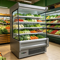 Lemari Pendingin Multideck Komersial dengan Lampu LED dan Konstruksi Kaca Pendingin Udara untuk Display Minuman Ritel