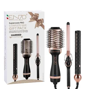 ENZO Hair Styling Tools Hot Sales Electric Hair Brush Hot Comb Electric 3 in 1 Hot Air Brush Hair Dryer Styler