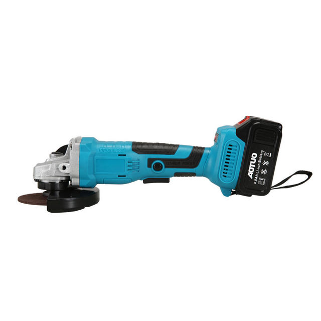 High Quality Professional Brushless Cordless Angle Grinder with Li-Ion Battery 1500mAh DIY Electric Grinder
