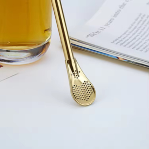Accesorios para Bar, Bombilla para <span class=keywords><strong>Mate</strong></span> de Acero Inoxidable 304 de Grado Alimenticio, Filtro y Cuchara con Acabado Espejo, Pajitas para Beber - Product Image 6