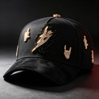 Casquette de baseball originale en daim à large bord brodée de strass, modèle 2026, avec logo personnalisé, G5 Gorra Barbas, 31hats avec puce NFC