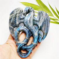 Vente en gros en vrac de pierre de labradorite bleue Flash Figurine animale en cristal de quartz Statue de dragon volant Autre artisanat en cristal