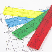 Ensemble de règles géométriques promotionnelles en plastique, règle droite avec échelle en pouces et en cm, 30 cm, avec impression personnalisée sur la surface