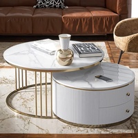 Kunden spezifische moderne Luxus Schlafzimmer Beistell tisch weiß Marmorplatte Gold Metall Nordic Nesting Couch tisch Stein Multifunktion