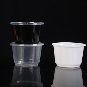 Disposable Round Plastic Bowl With <b>Lid</b> <b>Microwave</b> Safe For Camping And Takeout Use - Product Image 1
