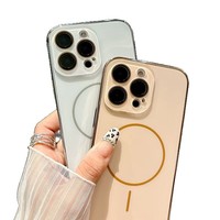 Coque de téléphone magnétique givrée électroplaquée couleur originale pour iPhone 16 15 Pro Max antichoc