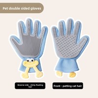 Gants de toilettage pour chats et chiens, ensemble brosse et peigne pour enlever les poils d'animaux, outil de massage, accessoire de bain, fournitures pour animaux de compagnie