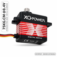 Moteur servo à couple élevé XQ-POWER XQ-BLS8175D 75 kg, étanche, sans balais, engrenages en acier inoxydable, aluminium CNC, 8,4 V, pour robot, vente en gros