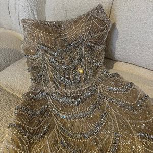 Serene Hill LA72983 çıplak spagetti sapanlar A-Line lüks boncuklu kokteyl akşam önlük kısa elbiseler için sonra parti - Product Image 3