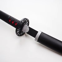 Couteaux Demon Slayer, modèle de katana d'anime japonais Kamado Tanjirou, ensemble d'épées de cosplay