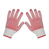 Guantes de PVC Transpirables y Flexibles con Puntos, Guantes de Algodón CVC Antideslizantes en la Palma y los Dedos, Resistentes a Químicos, Reutilizables, para Logística y Embalaje