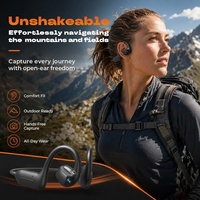 Casque intelligent à conduction aérienne E12 avec caméra 8MP, traduction IA, enregistrement photo, vidéo et audio, écouteurs sportifs à oreille ouverte