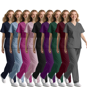 Nuove tute da allattamento salone Logo personalizzato ospedale medici uomini donne <span class=keywords><strong>Scrub</strong></span> <span class=keywords><strong>chirurgico</strong></span> per medici infermiere set di <span class=keywords><strong>Scrub</strong></span> uniforme - Product Image 1