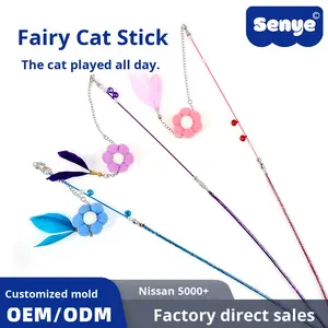 Cross-Border New Long Rod Umwelt freundlicher Kunststoff <span class=keywords><strong>Cat</strong></span> Teaser <span class=keywords><strong>Wand</strong></span> Interaktives Spiel Fun Feather Sound-Making <span class=keywords><strong>Cat</strong></span> <span class=keywords><strong>Toy</strong></span> - Product Image 2