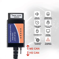 100% PIC18F25K80 Chip USB ELM327 V1.5 OBD2 Diagnostic Scanner ELM 327 V1.5/1.5 USB Switch CA/MS CAN pour Forscan OBDII Code Reader