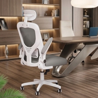Chaise de bureau ergonomique réglable pour la maison, le bureau, les étudiants et les dortoirs, avec dossier relevable en maille et structure métallique, accoudoirs pivotants, idéale pour l'e-sport
