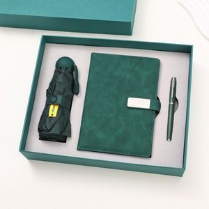 Set de Regalo Promocional Empresarial, Agenda A5, Bolígrafo de Acero Inoxidable, Paraguas, Logotipo Personalizado, Impresión UV, Caja de Regalo - Product Image 1