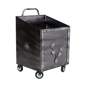 ที่วางฟืนขนาดใหญ่พร้อมล้อสีเงิน - Product Image 1