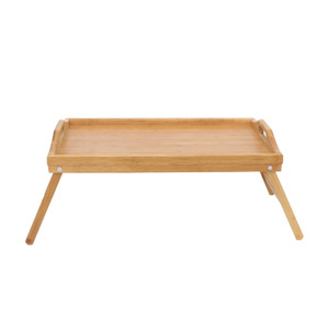 Modern Japanese Bamboo <strong>Tray</strong> for <strong>Food</strong> Factory Wholesale Folding Breakfast Bed <strong>Lap</strong> Table with Lacquer Single Tier Tea Table - Product Image 1