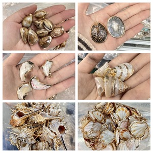 Orecchini e Collana Oversize con Ciondolo in Conchiglia Naturale Placcato Oro, Accessori Fai-da-Te - Product Image 3