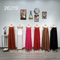 Nouvelle Robe Décontractée Ample et Tendance Sans Bretelles et Sans Manches Couleur Unie Style Rétro pour la Vente en Gros 26219