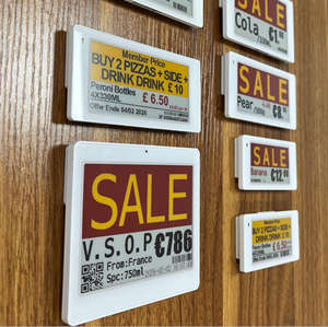 Etiqueta Electrónica de Precio para Estante de Supermercado, E Ink EPD, ESL Digital, Papel Electrónico, BLE 5.0, 2.4GHz, API - Product Image 1