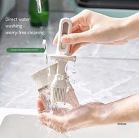 Nouvelle Brosse à Badigeonner Intégrée avec Bouteille d'Huile Télescopique, Résistante aux Hautes Températures, en Silicone de Qualité Alimentaire, pour la Cuisson, à Long Manche