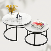 Table Basse Ronde Moderne de Luxe, Plateau en Bois, Vente Flash, Design Simple pour Salon et Bureau, Combinable et Empilable Portable