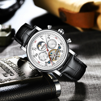 KINYUED J082 Hochwertige Herrenuhr Mechanische Uhren Luxus-Lederuhr Schneller Versand Uhr mit Eigenem Logo