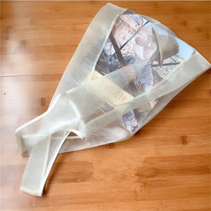 Custom Label Letter Pattern Eco-Friendly Organza Tote Bag with Shoulder Handle and Small Size - Product Image 3